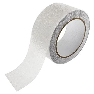 Immagine di SeKi nastro adesivo antiscivolo, 50 mm x 5 m, accorciabile individualmente, trasparente, adatto a piedi nudi, di sicurezza antiscivolo per scale, gradini, piastrelle, vasca da bagno e doccia