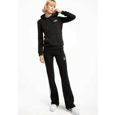 Immagine di PUMA Ess+ Felpa con Cappuccio Ricamo FL Sudore, Black, XL Donna