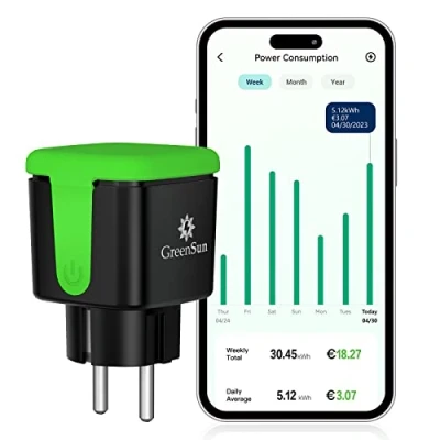 Immagine di Presa Smart Esterna GreenSun Wifi Outdoor Intelligente Alexa VeSync App con Telecomando, Misuratore Consumo Elettrico 16A IP44
