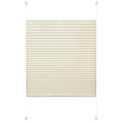 Immagine di Deco Company, Tenda plissettata fissabile, opaca, tutte le parti di montaggio incluse, EASYFIX plissè rinforzato con due supporti controllo, Beige, 90 x 130 cm (LxH)
