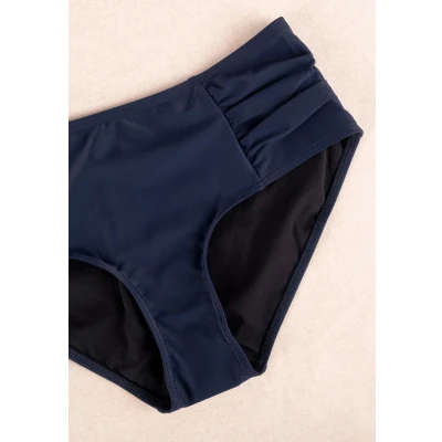 Immagine di Vivisence 3002 Slip del Bikini Classico Liscio Monocolorato Uniforme A Vita Alta, Blu Scuro,44