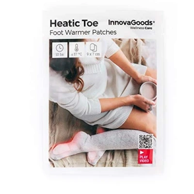 Immagine di InnovaGoods® Kit di 10 cerotti riscaldanti per piedi Heatic Toe, riscalda i in modo rapido ed efficace, con funzione cerotti, riscaldanti, design discreto e comodo, ideale l&#039;inverno.