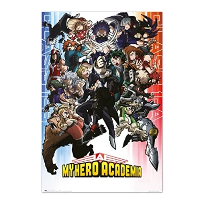 Immagine di Grupo Erik: Poster My Hero Academy da parete MHA Class 1 A e B, 61x91,5cm, carta lucida muro, incorniciabile Academy, Anime, Gadget