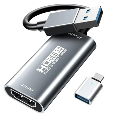 Immagine di XIIXMASK scheda acquisizione video HDMI 4K,scheda di USB 3.0,registrazione audio da a in 1080P@60Hz, 2K@30Hz per insegnamento,trasmissione,gioco,streaming,videoconferenza