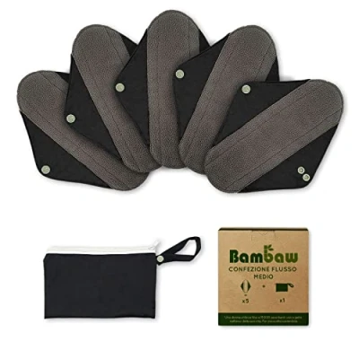 Immagine di Assorbenti lavabili riutilizzabili ecologici flusso abbondante bamboo Reusable pads Plastic free Bambaw