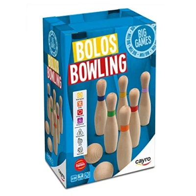 Immagine di Cayro birilli Dai 3 Anni in su Grande modello legno Divertente Gioco da Tavolo Bambini e Adulti Include 6 2 palline a 8 Giocatori