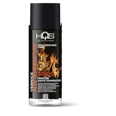 Immagine di HQS Bomboletta di Vernice Spray 400 ml Resistente alle Alte Temperature (Nero Opaco)
