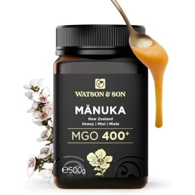 Immagine di Miele Manuka MGO 400 (500g) Watson &amp; Son Puro grezzo 100% certificato Invasettato e sigillato in Nuova Zelanda Honey