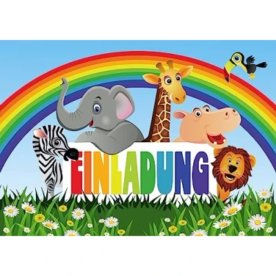 Immagine di Edition Colibri ZOO TIERE Set di 10 biglietti d&#039;invito per il compleanno dei bambini nel parco degli animali o feste a tema (11144)