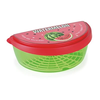 Immagine di Snips Contenitore Salva Freschezza per Anguria e Frutta a Fette Coperchio Rosso Decorato Verde 3 LT 31 x 17 12 cm Made in Italy Bpa Free