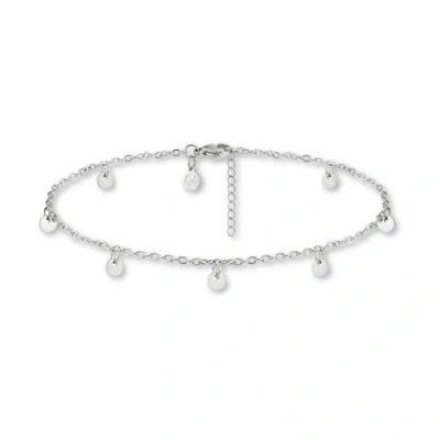 Immagine di GD GOOD.designs Cavigliera da donna argento I a piastrina impermeabile regolabile (22 27cm) in acciaio inox Gioielli caviglia con monete