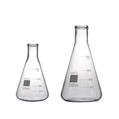 Immagine di Rocwing Borosilicato 3.3 vetro graduato conico Erlenmeyer boccetta per laboratorio (500ml+1000ml)