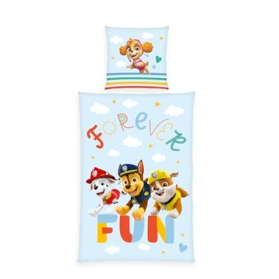 Immagine di Herding Biancheria da Letto Paw Patrol, Federa 80 x cm Circa, Copripiumino 135 200 Con Pratica Abbottonatura, 100% Cotone