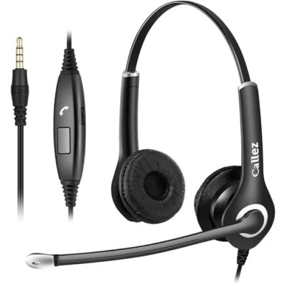 Immagine di Cuffie PC 3,5mm, Telefono Cellulare con Microfono Cancellazione del Rumore, Auricolare per Computer, iPad, Ufficio, Business, Skype, Videoconferenza, Call Center, Chat Chiare, Ultra Comfort