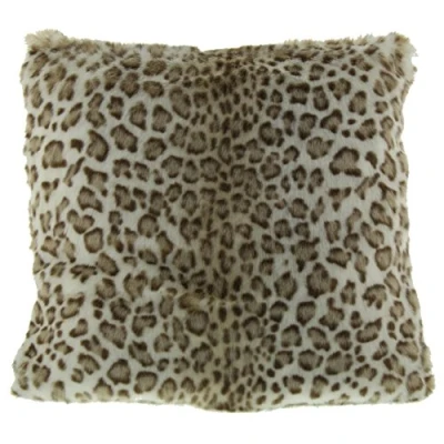Immagine di Gözze Federa per Cuscino, Effetto Pelliccia, Design Leopardo delle Nevi, Microfibra, 50 x cm Bianco