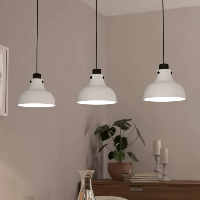 Immagine di EGLO Lampada a sospensione Matlock, lunghezza 90 cm, grigio/nero, 3 luci.