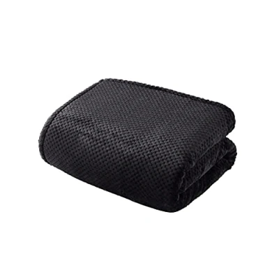 Immagine di Sleepdown 5056242854456 Coperta in pile a nido d&#039;ape, super morbida, calda e accogliente, 150 x 200 cm, colore: nero