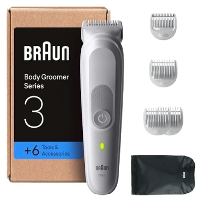 Immagine di Braun Rasoio Elettrico Corpo Uomo Series 3, +6 Strumenti Di Rasatura, Con Tecnologia SkinGuard, 80 Min Utilizzo, Impermeabile, BG3575, Grigio