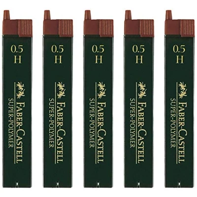 Immagine di Faber Castell Mine fini ai super polimeri, 0.5 H, quantità: 5