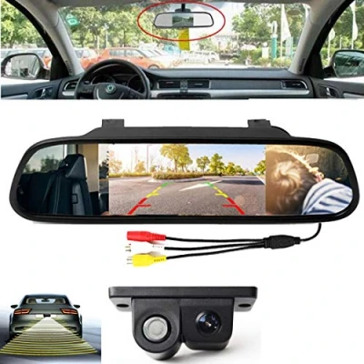 Immagine di 4.3&quot;Monitor di parcheggio per specchietto retrovisore Auto + Sensori Video con Telecamera retromarcia