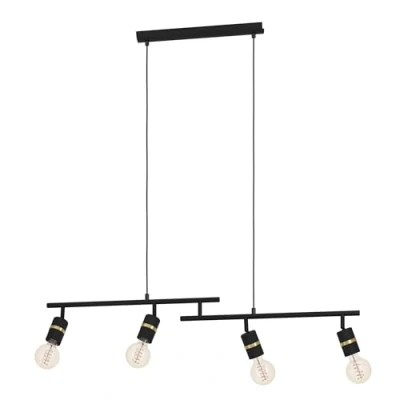 Immagine di EGLO Lampada a sospensione Lurone, nera, 4 luci