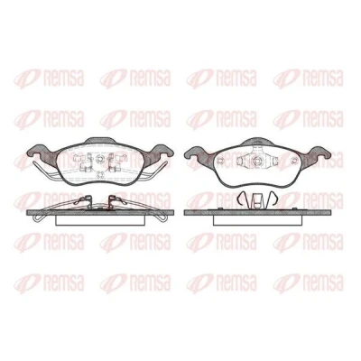 Immagine di REMSA 0691.00 Kit pastiglie freno Assale anteriore con foglio adesivo accessori, molla FORD: Focus Mk1 Hatchback, Station Wagon