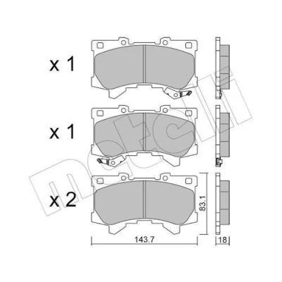 Immagine di METELLI 22 1401 0 Kit pastiglie freno con segnalatore acustico usura