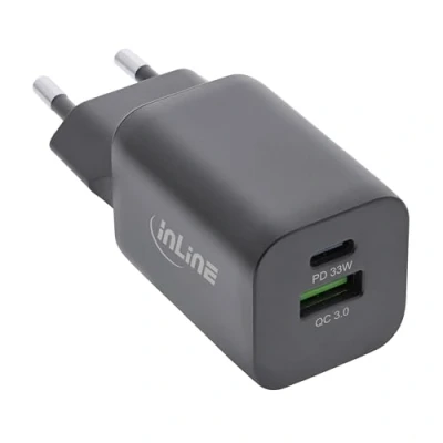 Immagine di InLine 31508C Alimentatore USB, 33 W, Power Delivery + Quick Charge, colore: Nero