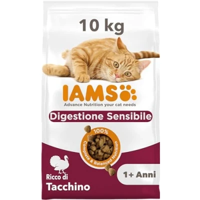 Immagine di IAMS Sensitive digestion cibo secco con tacchino per gatti da 1+, 10 kg