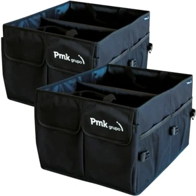 Immagine di PMK GRUPO Organizer per Bagagliaio Contenitore Pieghevole Impermeabile e Regolabile Organizzatore Bagagli Auto con Grande Capacità Colore Nero 2 Unità