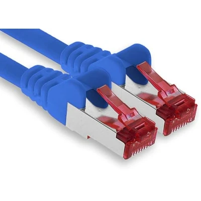 Immagine di 1aTTack.de 1x cavo patch CAT6 da 5 m S/FTP schermatura PIMF CAT.6 di rete RJ45 Ethernet DSL router LAN switch modem pannello blu 1 pezzo