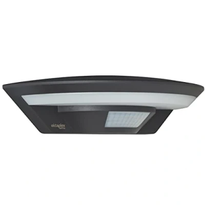 Immagine di Oktaplex lighting Ambo Motion Lampada da esterno con sensore di movimento, 10 W, 800 lm, 3000 K, luce bianca calda, IP54, sensore, colore antracite