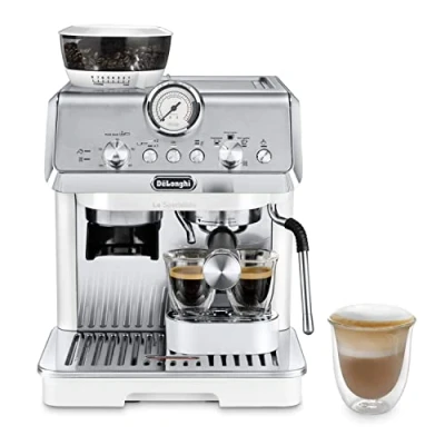 Immagine di De&#039;Longhi La Specialista Arte EC9155.W, Macchina per Espresso Manuale, Tecnologia Sensor Grinding, Controllo Attivo della Temperatura, 8 Livelli di Macinazione, Lancia MyLatte Art, 1550W, Bianco