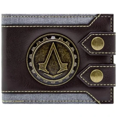 Immagine di Lineage Assassin&#039;s Creed Syndicate London Portafoglio/Portamonete Emblema Ingranaggio Metallico Bi Fold ID &amp; Porta Card, Marrone