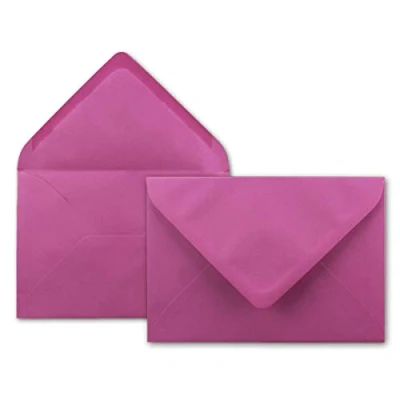 Immagine di Neuser Buste da lettere 80 g/m² in colori vivaci, formato B6, dimensioni 175 x 125 mm, chiusura adesiva inumidire 100 Umschläge Pink