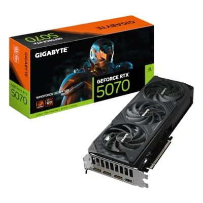 Immagine di Gigabyte GeForce RTX 5070 WINDFORCE OC SFF 12G Scheda Grafica 16GB GDDR7, 256 bit, PCI E 5.0, 2542 MHz Core Clock, 3 x DP 2.1a, 1 HDMI 2.1b, NVIDIA DLSS 4, GV N5070WF3OC 12GD