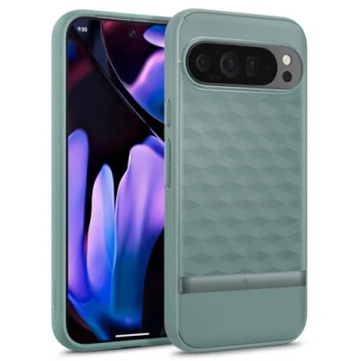 Immagine di Caseology Parallax per Google Pixel 9 Pro XL Custodia, [Protezione anticaduta di grado militare] Custodia ergonomica 3D Hexa Cube Sage Green