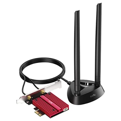 Immagine di Cudy AX5400 WiFi 6E PCIe Card, Bluetooth 5.2 Adattatore PCIE, AX210, Wireless a Banda Tri, Staffa Basso Profilo, WPA3, Mu Mimo, Ofma,Windows 11/10 64 Bits, WE4000