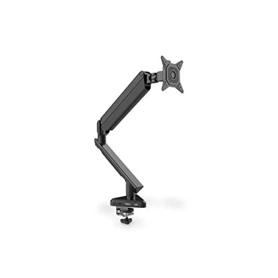 Immagine di DIGITUS Supporto per monitor Morsetto da scrivania Montaggio singolo Sollevamento a gas Dock USB C integrato Fino 30 pollici Nero