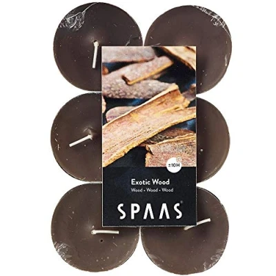Immagine di Spaas 12 lumini profumati maxi, 10 ore, legno esotico, tortora
