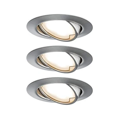 Immagine di Paulmann 93421 Base Lampada da incasso Kit 3 LED (monocolore) 15 W Ferro (spazzolato)