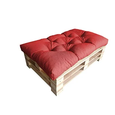 Immagine di chilly pilley Cuscino Trapuntato Per Mobili In Pallet Riempito Con Fiocchi Di Schiuma Divano Schienale Sedile Laterale Set (Cuscino Del 120 X 80 Rosso)