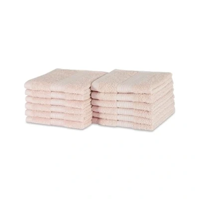 Immagine di Amazon Basics Asciugamano per il viso in cotone biologico, resistenti allo sbiadimento, Confezione da 12, 30 x cm, Rosa Blush