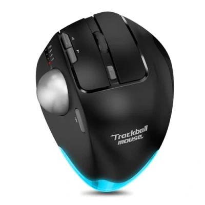 Immagine di zelotes Mouse Trackball Bluetooth,Mouse wireless Ricaricabile,Operazione con il pollice,4800DPI,Mouse Bluetooth Ergonomico,Mouse Senza Fili pour PC,Mac,Pad
