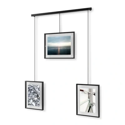 Immagine di Umbra Exhibit Cornice portafoto, Acciaio, Nero, 3 Cornici