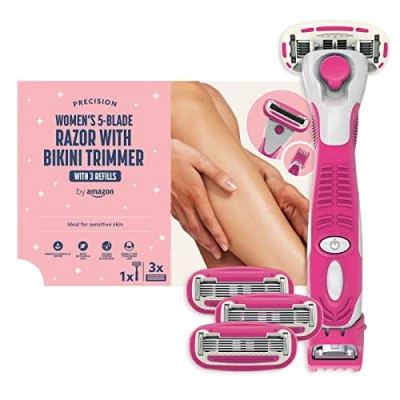 Immagine di by Amazon Rasoio da donna a 5 lame con rifinitore 3 in 1 + ricariche
