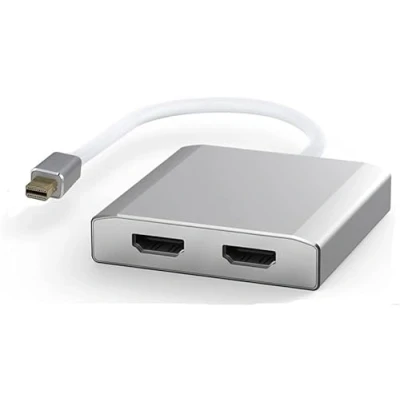 Immagine di WJESOG 1x2 Mini DisplayPort a Dual HDMI Splitter Adapter, MDP 2 Hub Multi Stream Transport Support 4K Risoluzione Supporto MST, SST