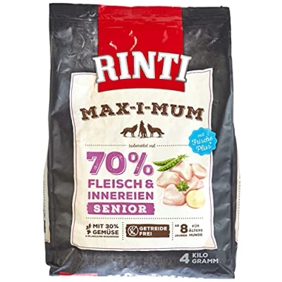Immagine di RINTI Max i mum Senior Pollo Crocchette cane Set %: 2 x 4 kg