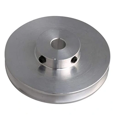 Immagine di Bqlzr, Puleggia in lega di alluminio, 8 mm, foro fisso, per trapani, 3 5 cinghia rotonda PU, 58 x 16 colore argento