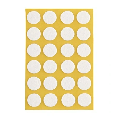 Immagine di peha Feltro Protezione antigraffio per vasi e oggetti decorativi autoadesivi, Soft 1,0 mm di spessore, bianco, rotondo 11 (24 pezzi)